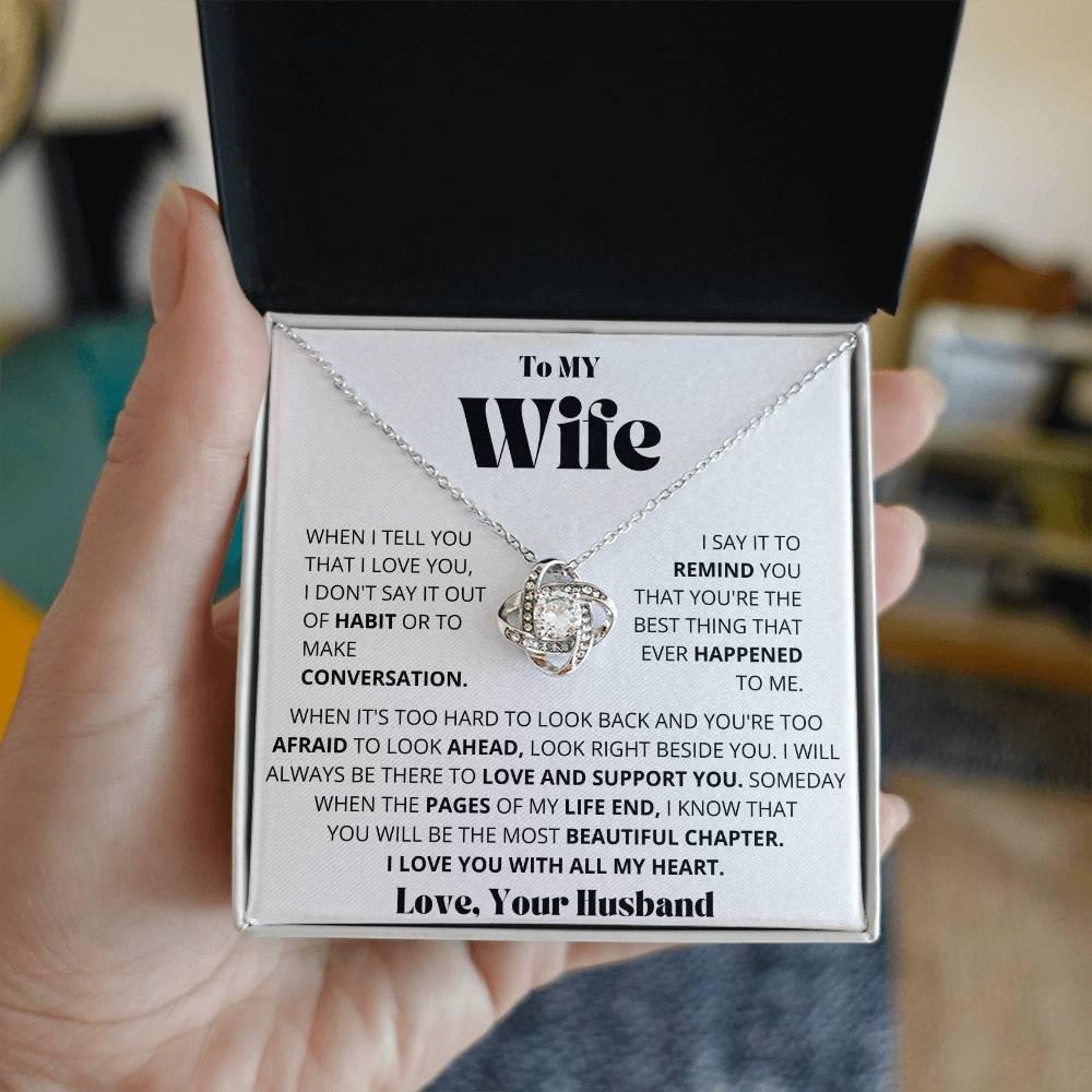 To My Wife Necklace, Anniversary Gift For Wife, Wife Birthday Gift, Wi –  HeartQ
